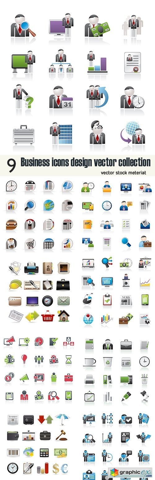 Business icons design vector collection