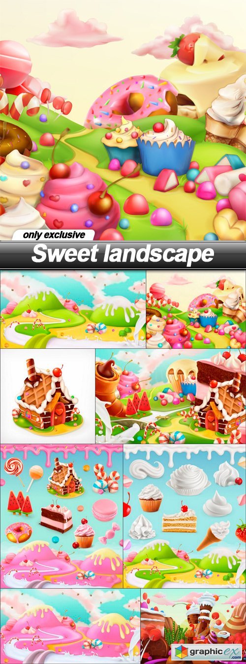Sweet landscape - 9 EPS