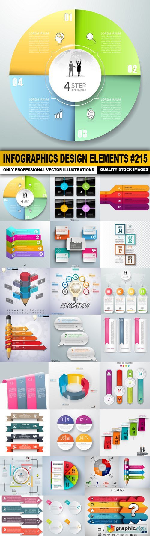 Infographics Design Elements #215 - 25 Vector