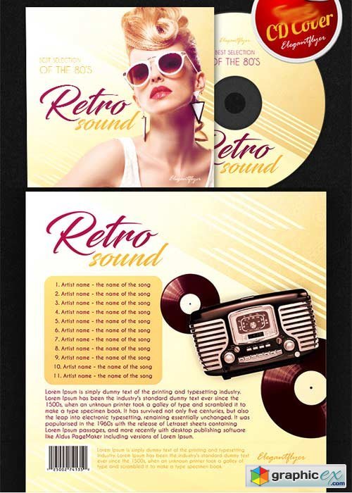 Retro CD Cover PSD Template