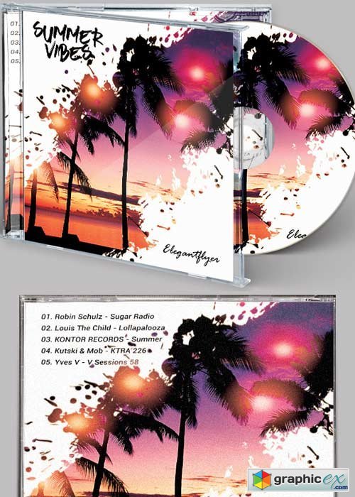 Summer Vibes CD Cover PSD Template
