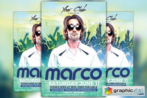 DJ Marco Club Party Flyer Template