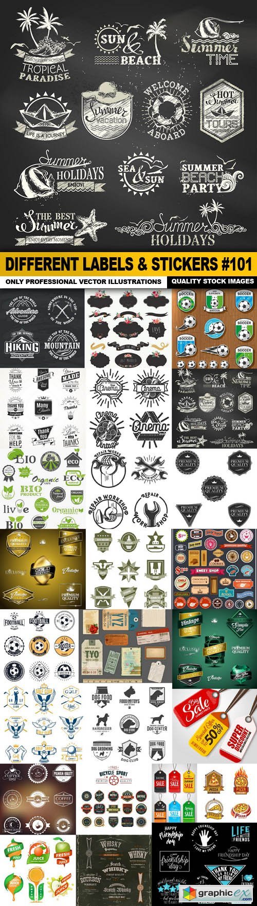 Different Labels & Stickers #101 - 25 Vector