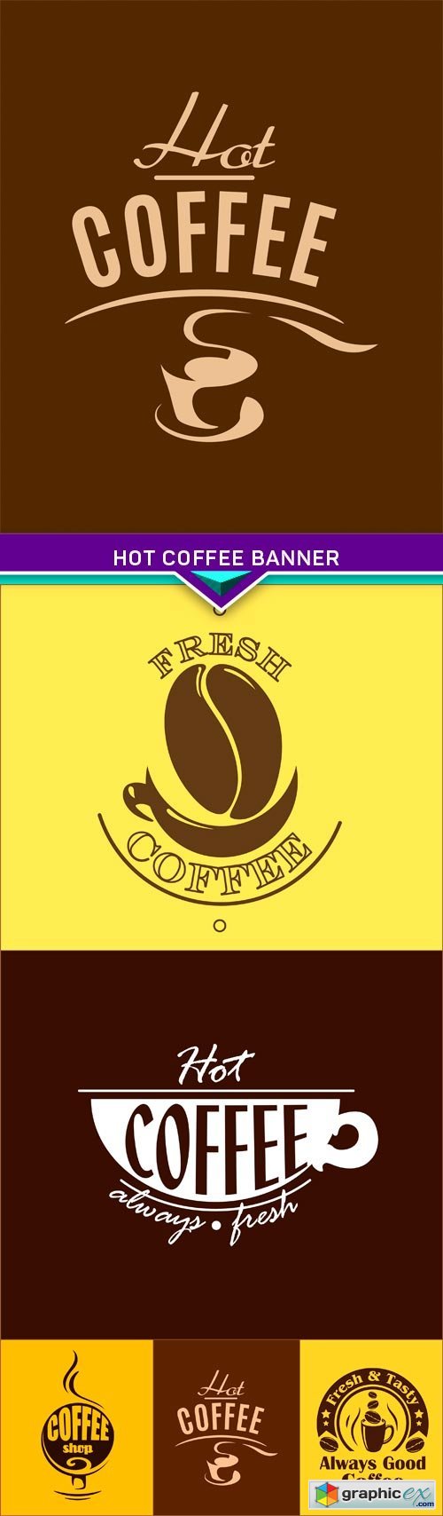 Hot coffee banner 5X EPS