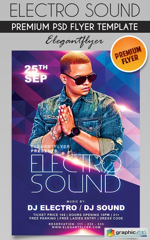 Electro Sound Party  Flyer PSD Template + Facebook Cover