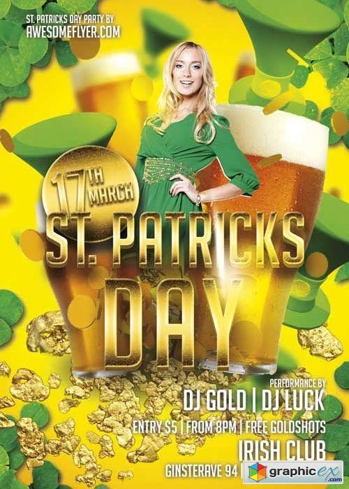 St. Patricks Day Gold V14 Flyer Template