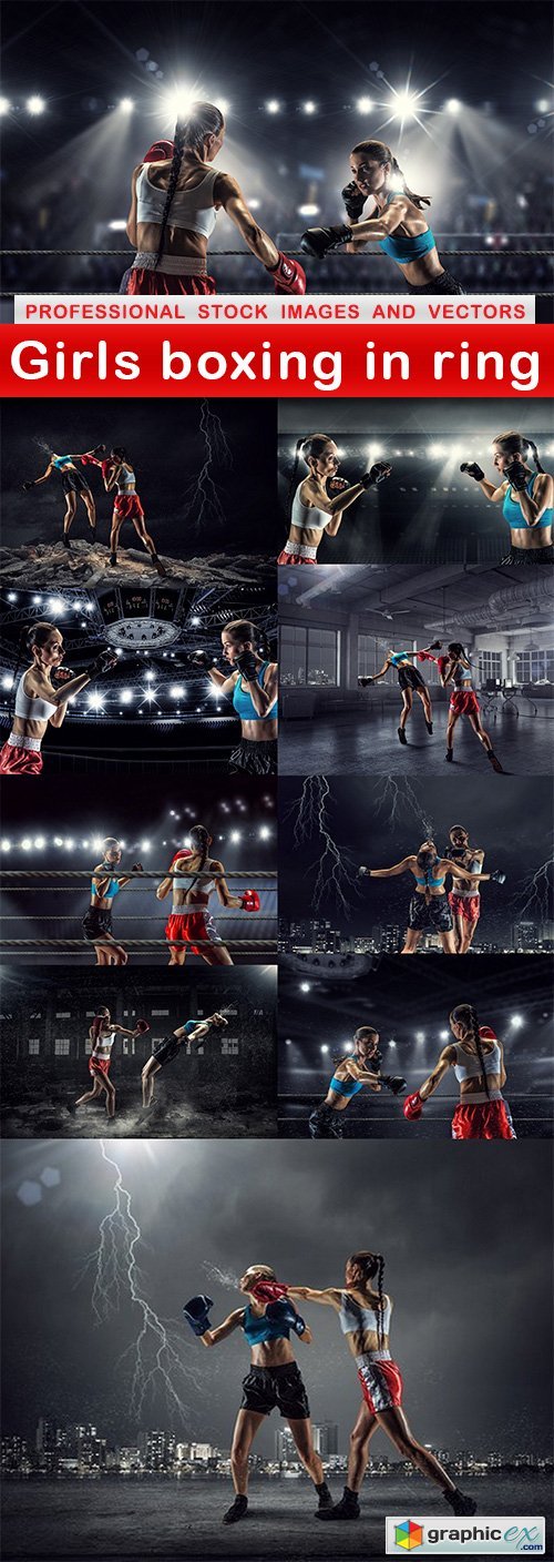 Girls boxing in ring - 10 UHQ JPEG