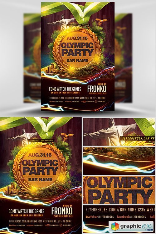 Olympic Party Flyer Template