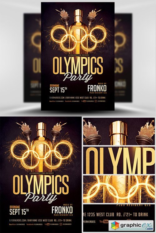 Olympic Party Flyer Template V2
