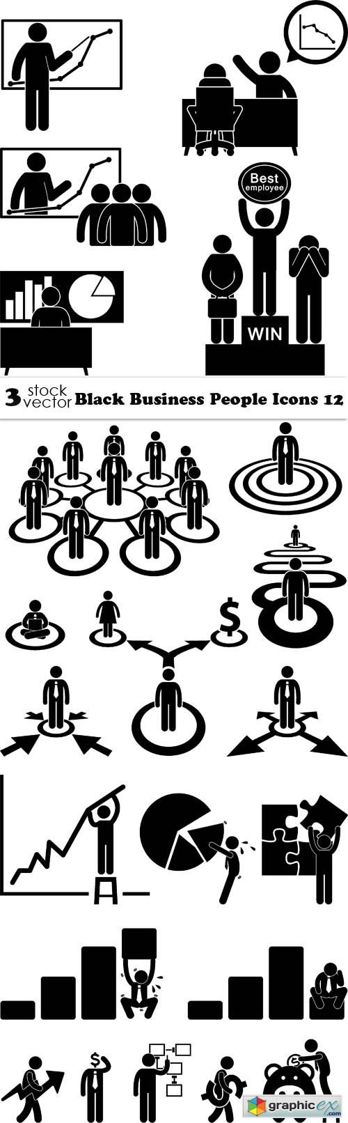 Black Business People Icons 12