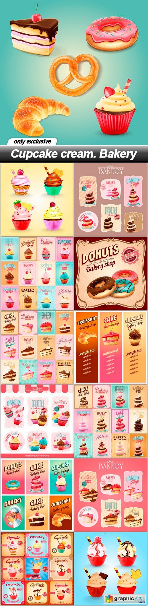 Cupcake cream. Bakery - 13 EPS