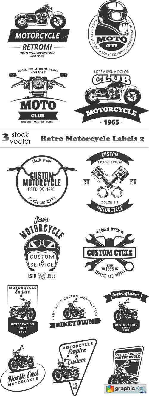 Retro Motorcycle Labels 2