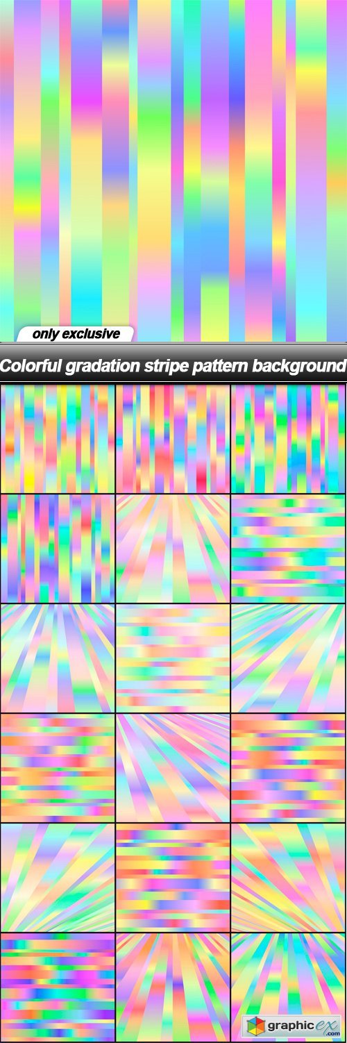 Colorful gradation stripe pattern background - 18 EPS