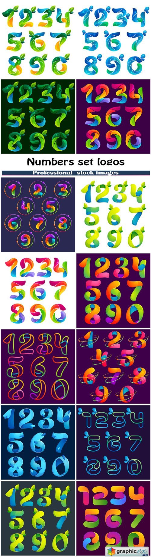 Numbers set logos