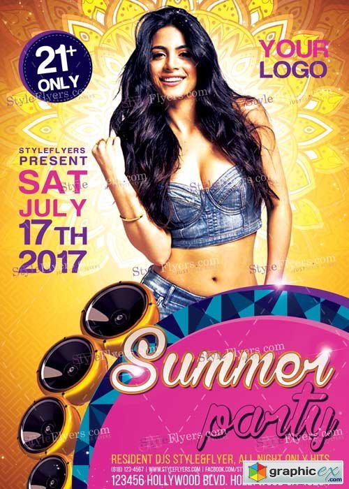Summer Party V9 PSD Flyer Template