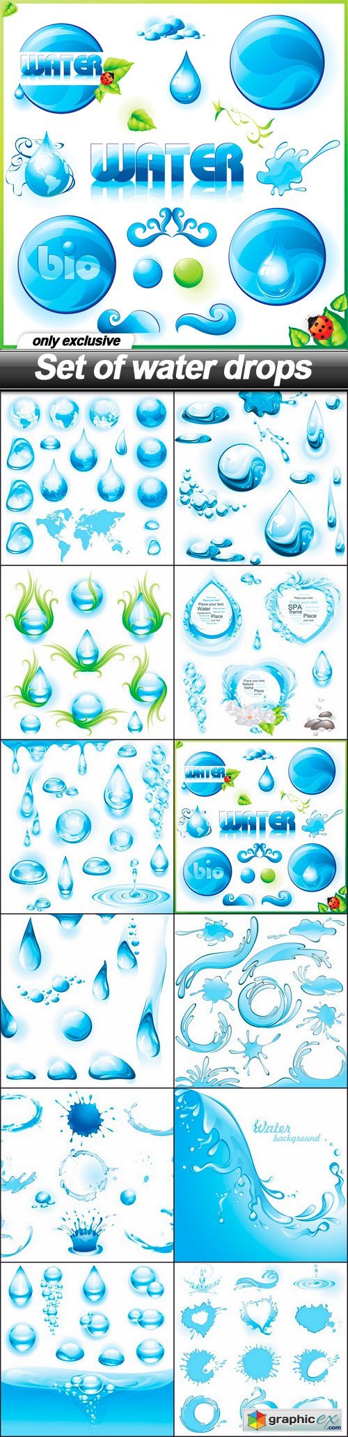 Set of water drops - 12 EPS