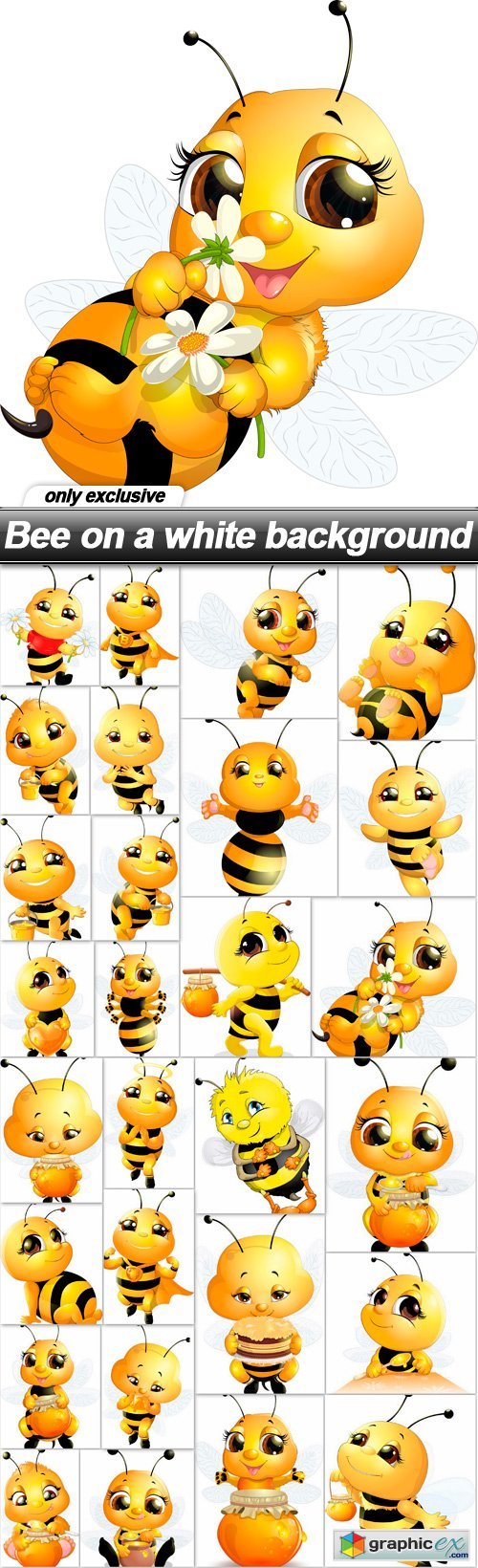 Bee on a white background - 28 EPS