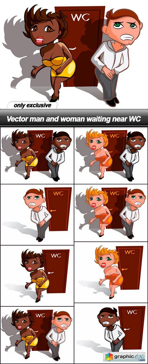 man and woman waiting near WC - 8 EPS