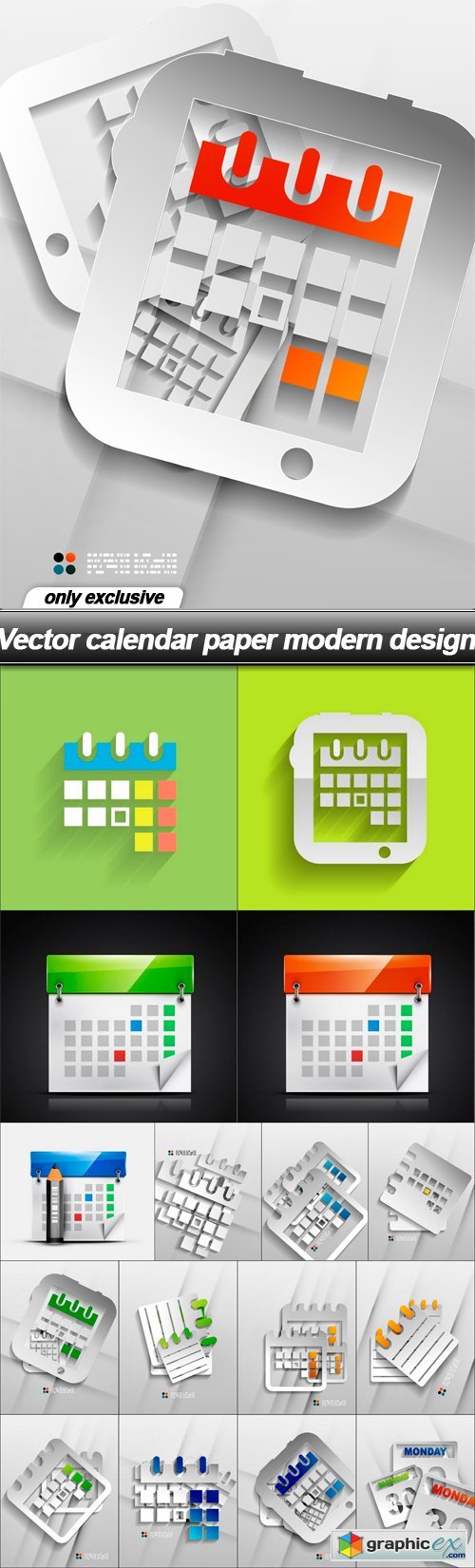 calendar paper modern design - 17 EPS