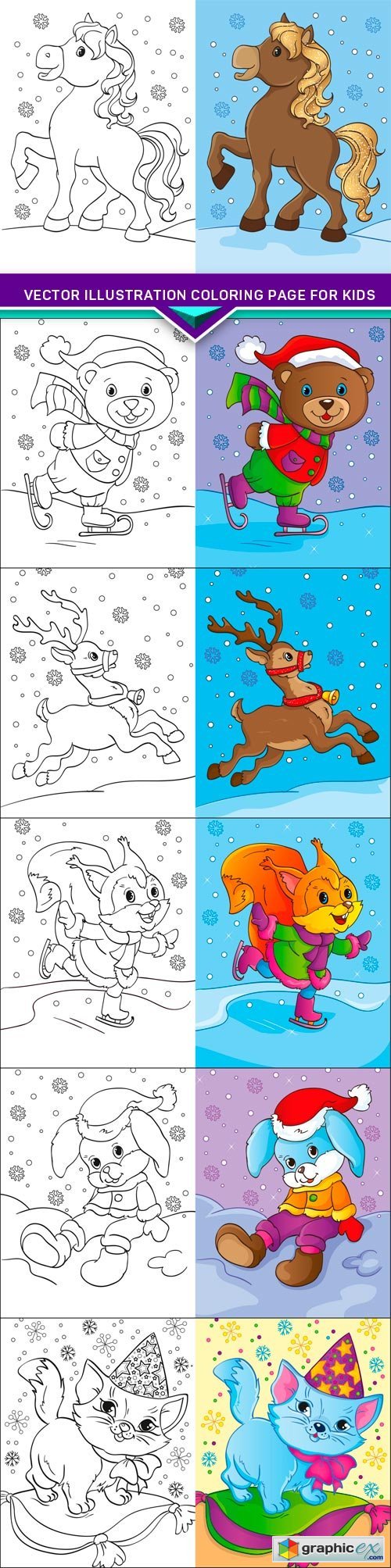 illustration coloring page for kids 6X EPS