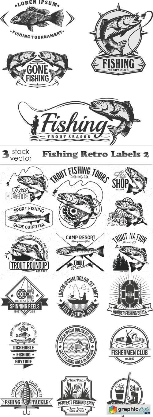 Fishing Retro Labels 2