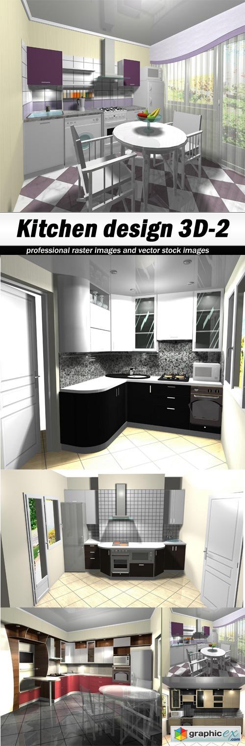 Kitchen design 3D-2 - 5 UHQ JPEG