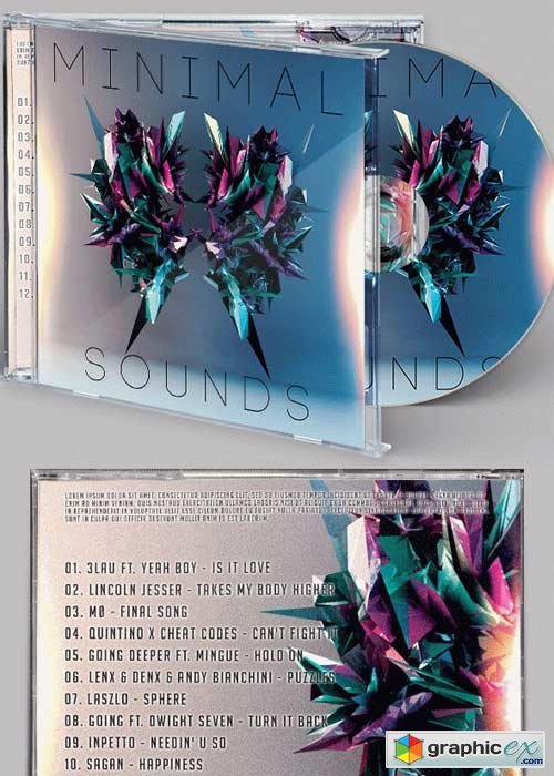 Minimal Sound CD Cover PSD Template