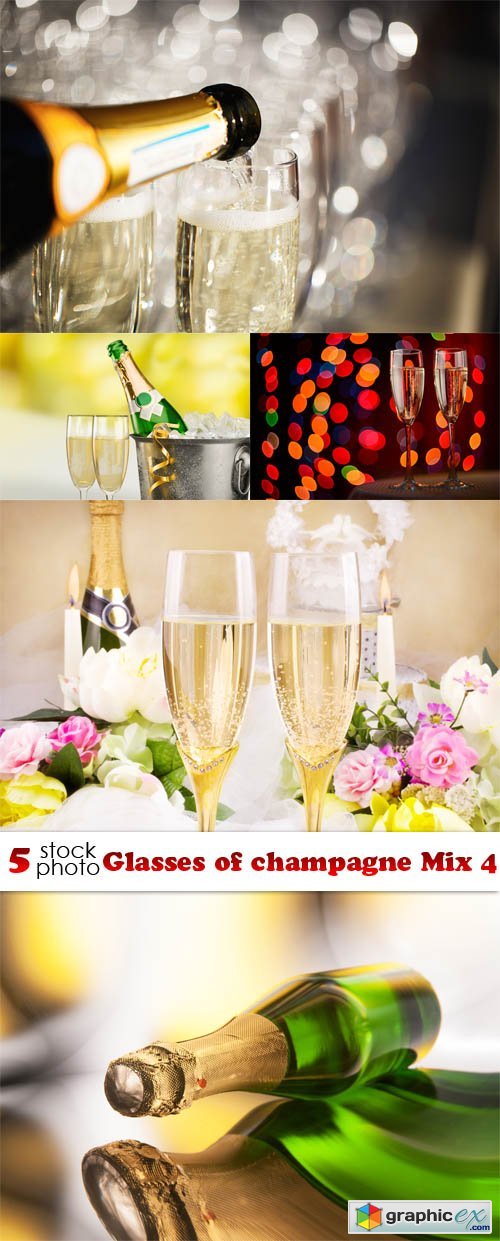 Glasses of champagne Mix 4