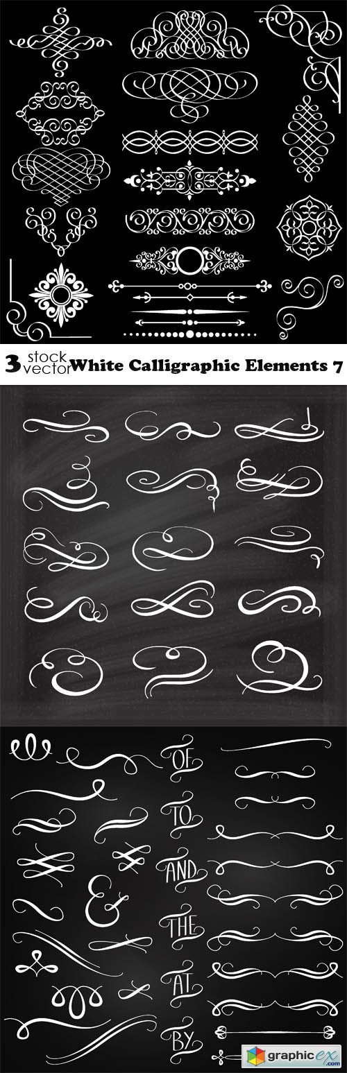 White Calligraphic Elements 7