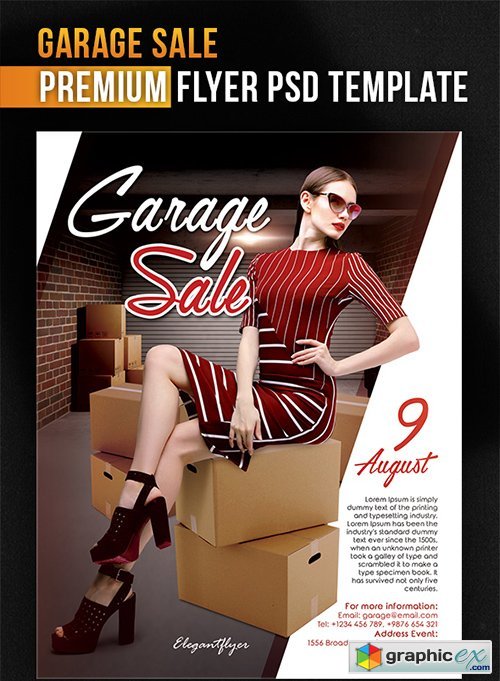 Garage Sale  Flyer PSD Template + Facebook Cover
