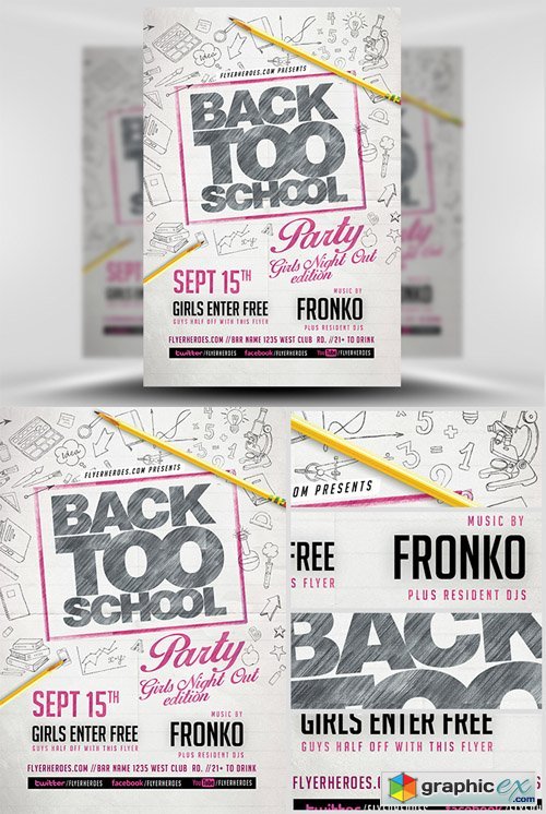 Back Too School Party Flyer Template