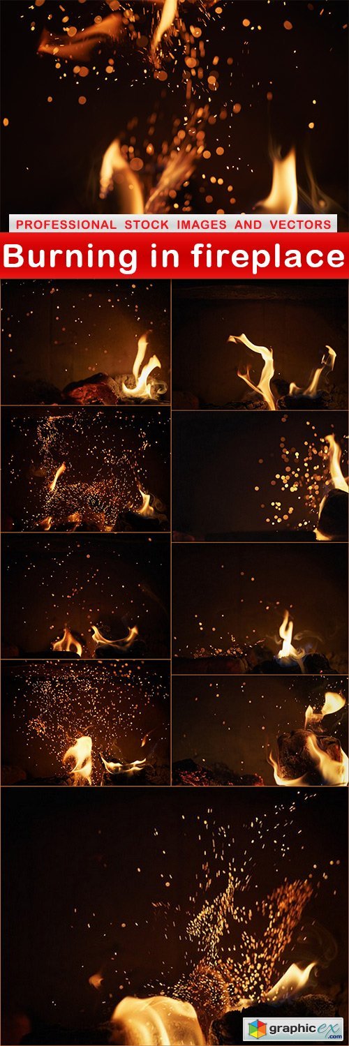 Burning in fireplace - 10 UHQ JPEG