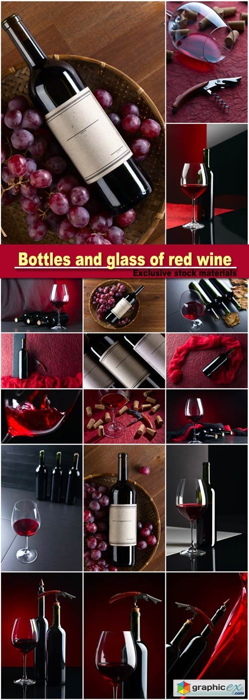Bottles and glass of red wine