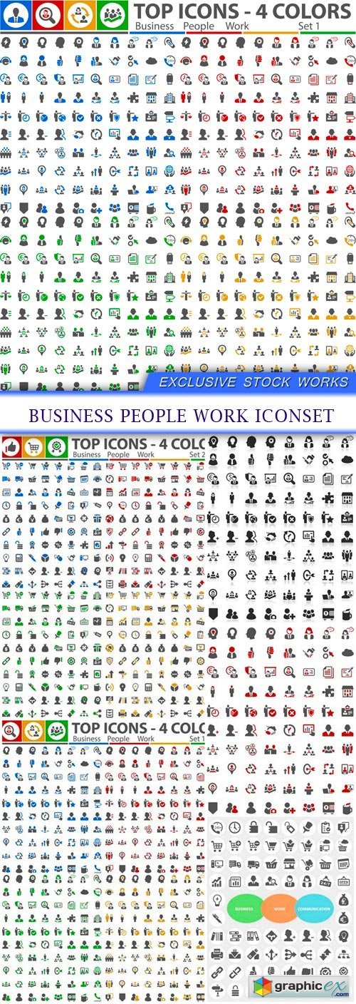 Business People Work Iconset 5X EPS