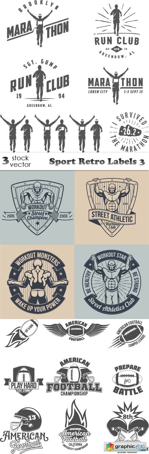 Sport Retro Labels 3