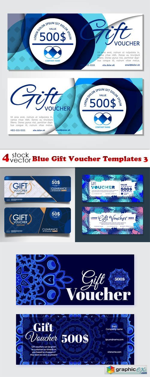 Blue Gift Voucher Templates 3
