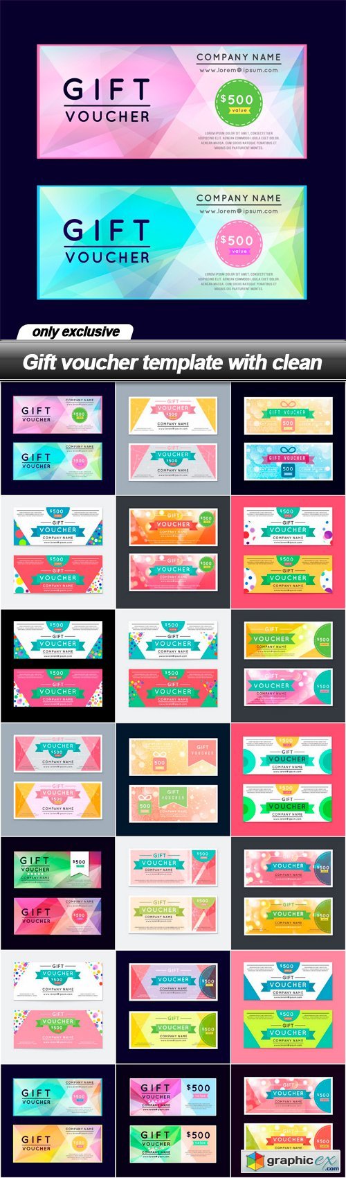 Gift voucher template with clean - 21 EPS