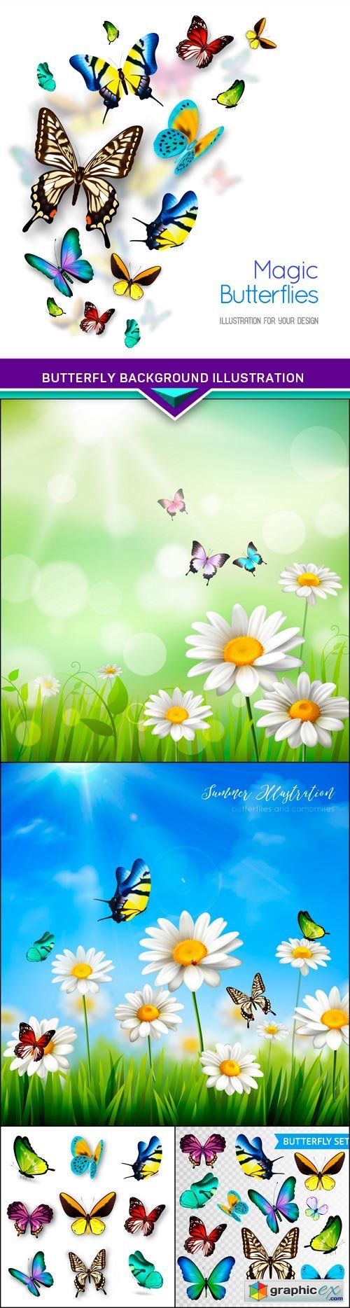 Butterfly Background Illustration 5X EPS