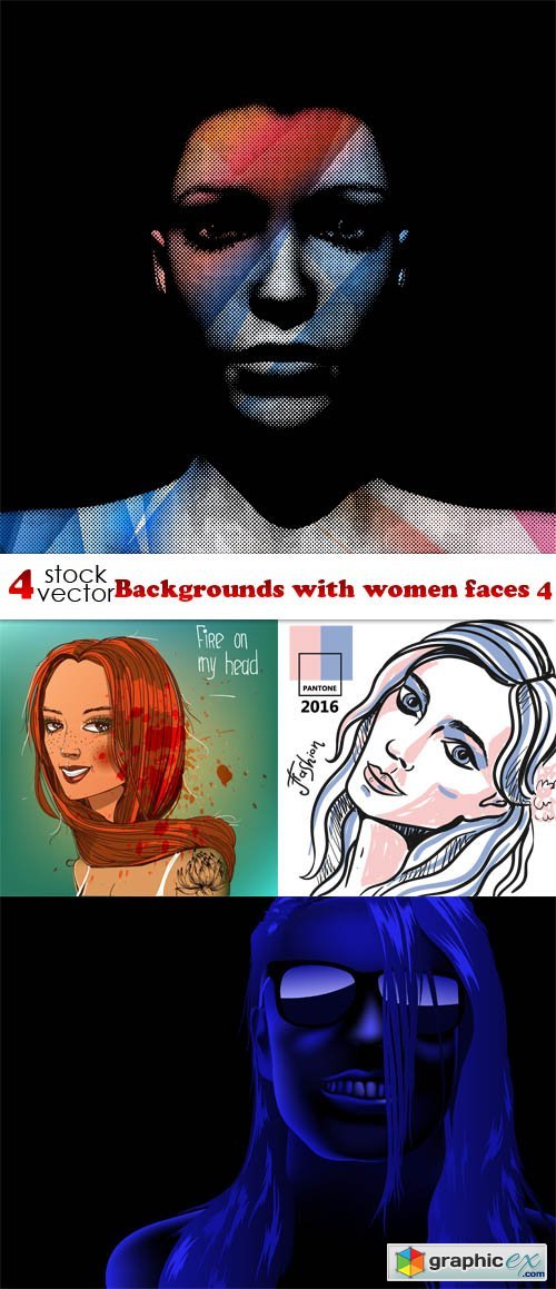 Backgrounds with women faces 4