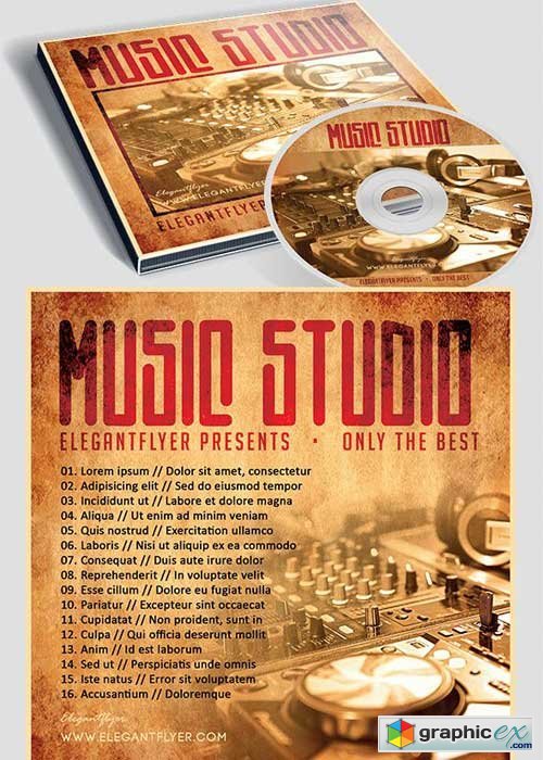 Music Studio CD Cover PSD V2 Template