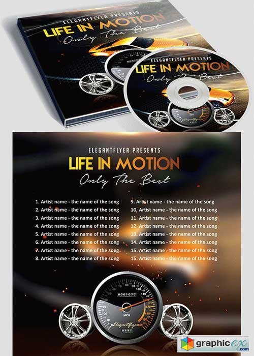 Life in Motion CD Cover PSD V2 Template