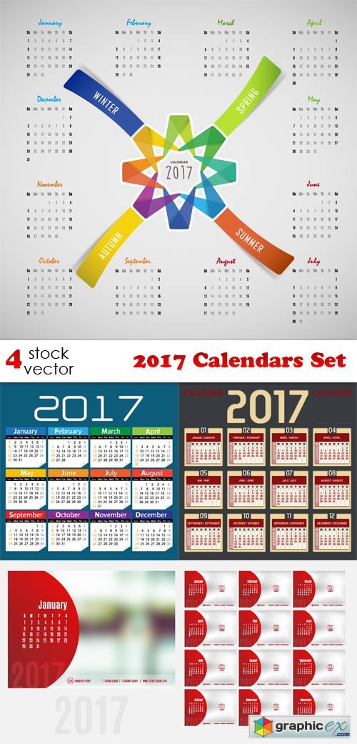 2017 Calendars Set