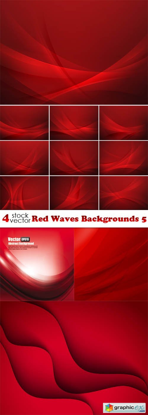 Red Waves Backgrounds 5