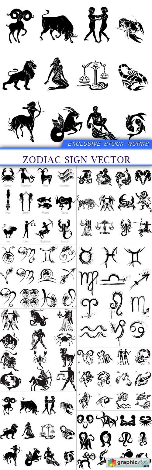 zodiac sign vector 8X EPS