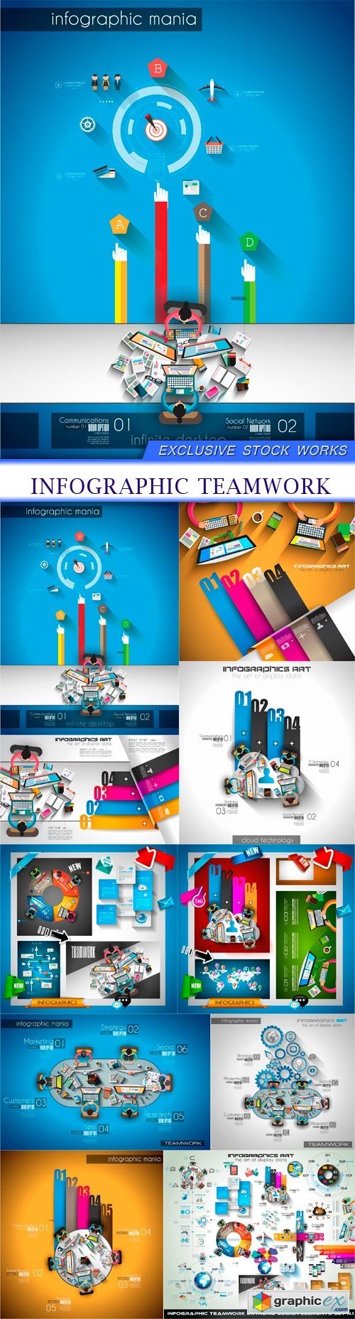 Infographic teamwork 10X EPS