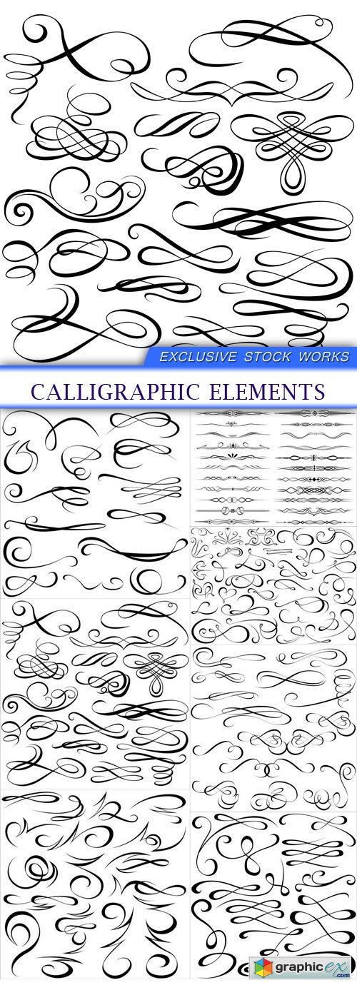 Calligraphic elements 7X EPS