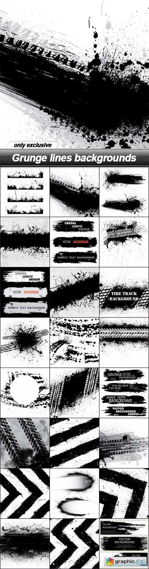 Grunge lines backgrounds - 24 EPS