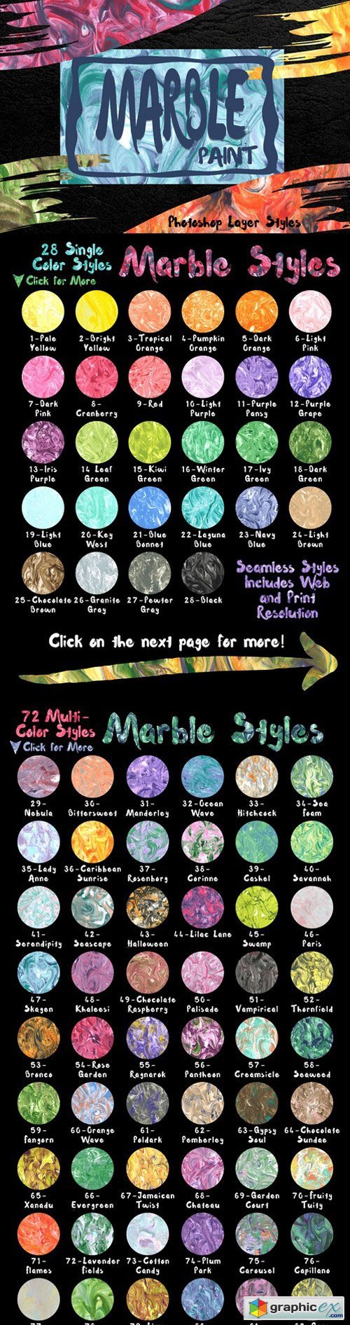 Marble Paint Styles for Photoshop
