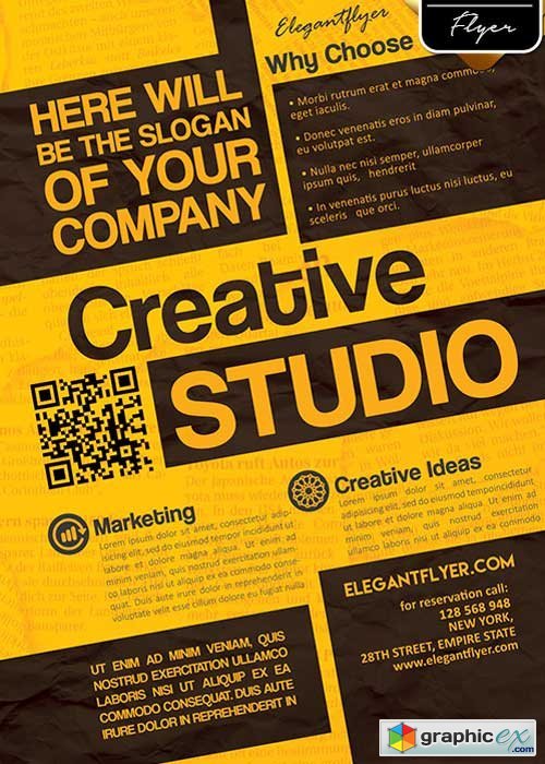 Creative Studio V1 Flyer PSD Template + Facebook Cover