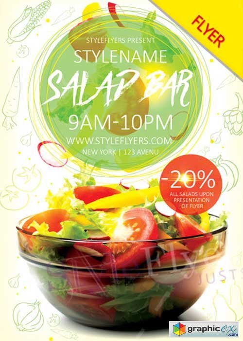 Salad Bar Flyer V1 PSD Flyer Template